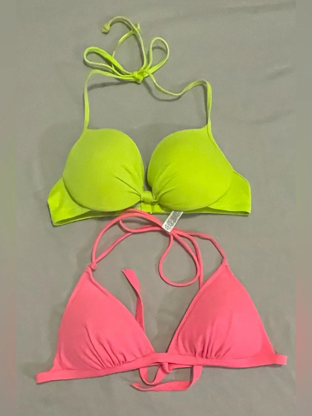 Victoria's Secret Lime Green & Hot Pink Bikini Tops